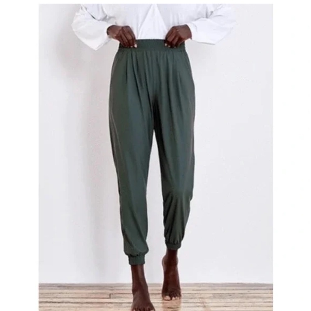 ADAY Pack It Up Pull On Technical Jogger Pant Green Casual Travel Women XS